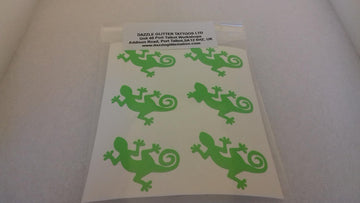 30 x green salamander/gecko/lizard stickers