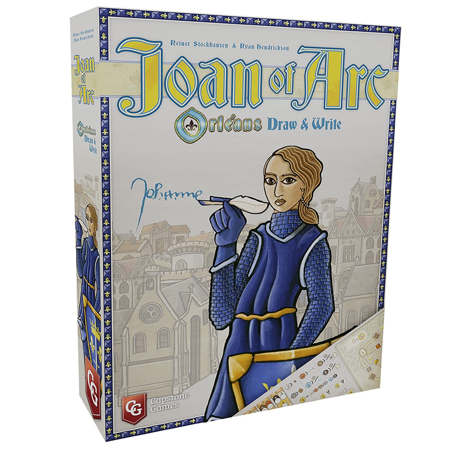 Capstone Games: Orleans: Joan of Arc - Draw and Write Game | Medieval Strategy Theme with Paper and Pencil Choices, Solo and Competitive Play