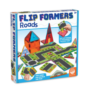 MindWare Flip Formers: Roads - Transform Your Existing Magnetic Building Tiles with These Foil Tile Toppers