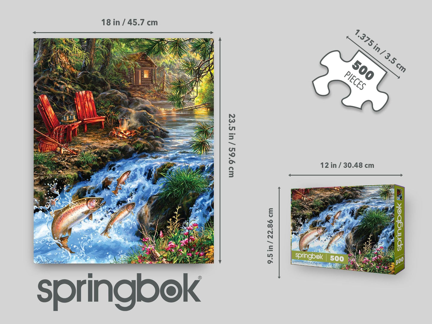 Springbok The Fishing Hole 500 Piece Lake Jigsaw Puzzle for Adults