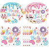 2nd Birthday Decorations for Girl,40PCS Two Sweet Birthday Decorations Includes Disposable Plates & Napkins,Girls 2 Year Old Sprinkle Donut Ice Cream