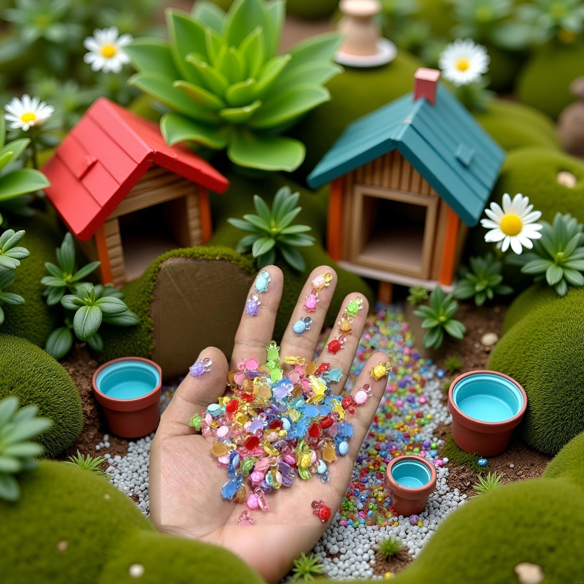 100 Pcs Colorful Resin Turtles for Crafts Dollhouse Miniatures,Mini Resin Turtles Toy,Mini Animals,for DIY Craft Garden?Landscape?DollhousePotted