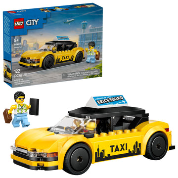 LEGO City Yellow Taxi Car Building Toy for Kids - Pretend Play Set for Boys & Girls, Ages 5+ - Toy Car W/Taxi Driver & Tourist Minifigures - Gift Idea