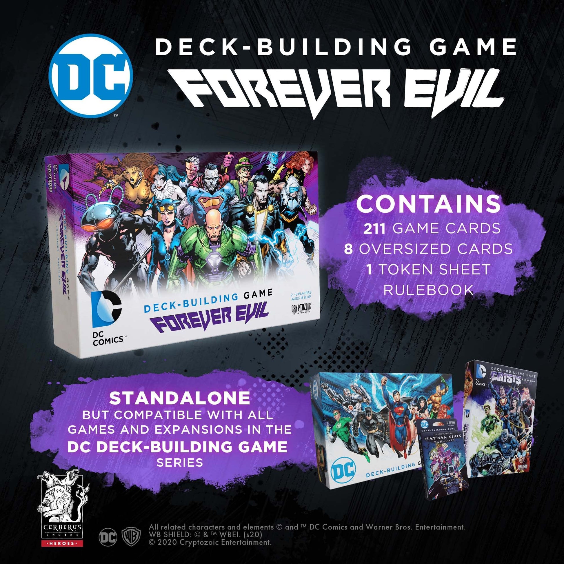 DC Deck-Building Game: Forever Evil - It’s Good to be Bad - Play as DC Universe Villains Harley Quinn,Deathstroke,Black Adam - 2 to 5 Players - Ages