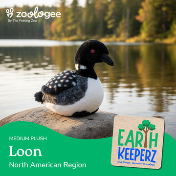 The Petting Zoo Loon Stuffed Animal Plushie, Gifts for Kids, Earth Keeperz Wildlife Animals, Zoologee Black Loon Plush Toy, 12 inches