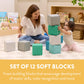 Back2School Express Mosaic Soft Foam Blocks, Safe Educational Toys for Children 6 Months+, Sensory Stacking Cubes for Learning & Development, 12-Piece