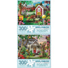 Bits and Pieces - Value Set of (2) 300 Piece Jigsaw Puzzles for Adults - Each Puzzle Measures 18" x 24" - 300 pc Colorful Bees Sunset Farmhouse