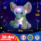 Glow Guards 12'' Musical Light up Rainbow Elephant Stuffed Animal,LED Singing Soft Wildlife Animal Plush Toy with Night Lights&Lullaby,Birthday