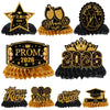 Vemfare Prom Graduation Centerpieces for Tables - 9 Pcs 2026 Graduation Honeycomb Centerpieces Decor, Black Golden High School College Graduate Party