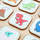 Peapod Play Felt Dinosaur Matching Game for Toddlers - Dino Memory Game & Flash Cards - Soft and Safe for Ages 1+ - Montessori Preschool Learning