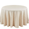 SARO LIFESTYLE Poly and Linen Blend Toscana Tablecloth with Hemstitch Border, Natural, 96"