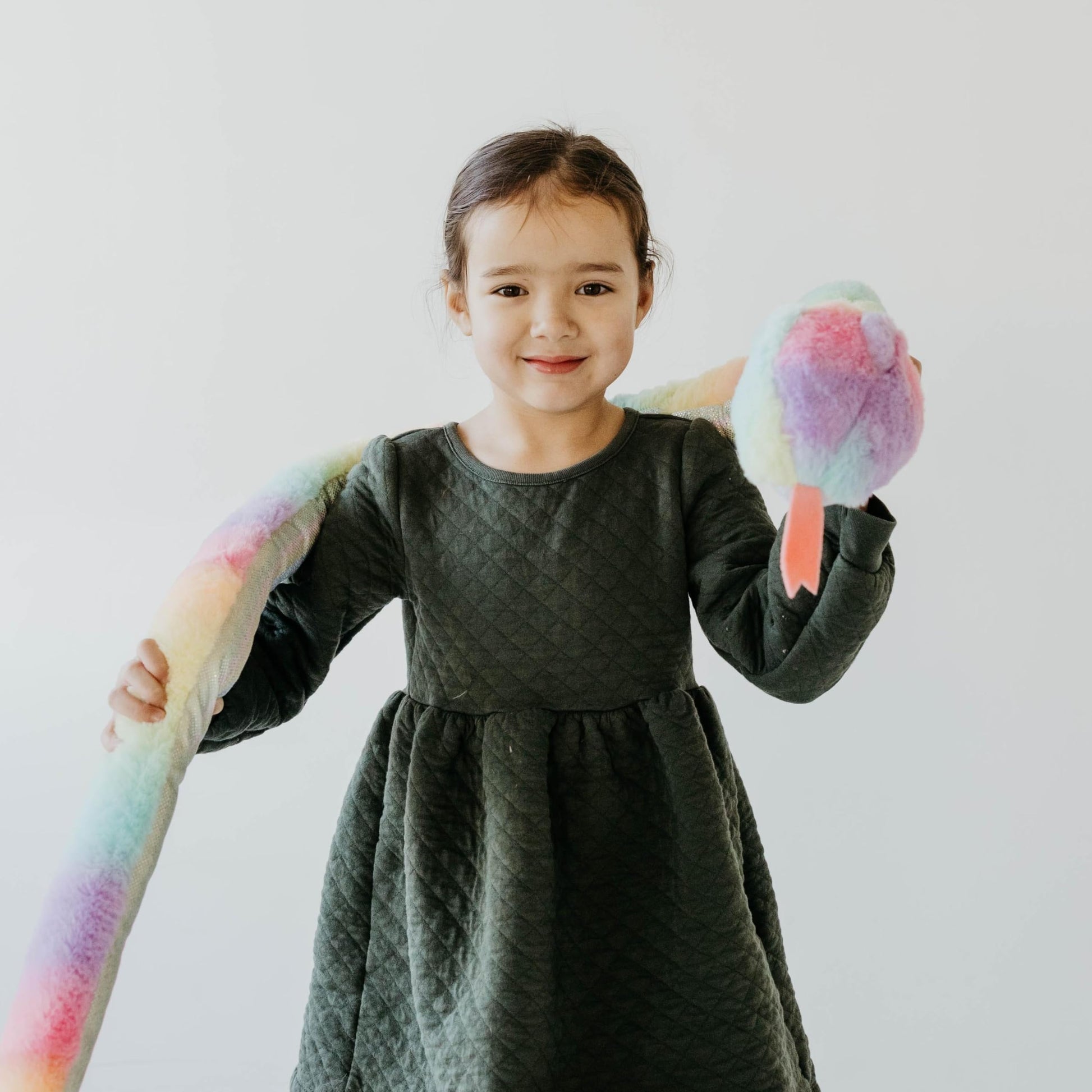 The Petting Zoo Snake Stuffed Animal Plushie, Ombrez Zoo Animals, Rainbow Snake Plush Toy 54 inches
