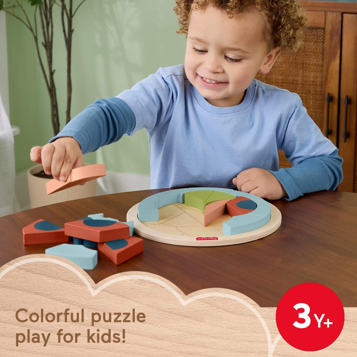 Fisher-Price Wood Preschool Toy Jigsaw Puzzle, Tiny Garden Lady Bug 18-Piece Wooden Activity for Fine Motor Play Kids Ages 3+ Years