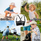 qiipii 2 Pack Beach Mesh Bag for Kids Shell Collecting Bag Beach Sand Toy Bags with 2 Outer Pocket for Hunting Shells, Swimming Accessories