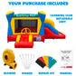 Hullaballoo Learning Club Commercial Inflatable Bounce and Slide Combo, Educational Kids Jump 'n Slide Bounce House with Blower Included and 2 Sliding
