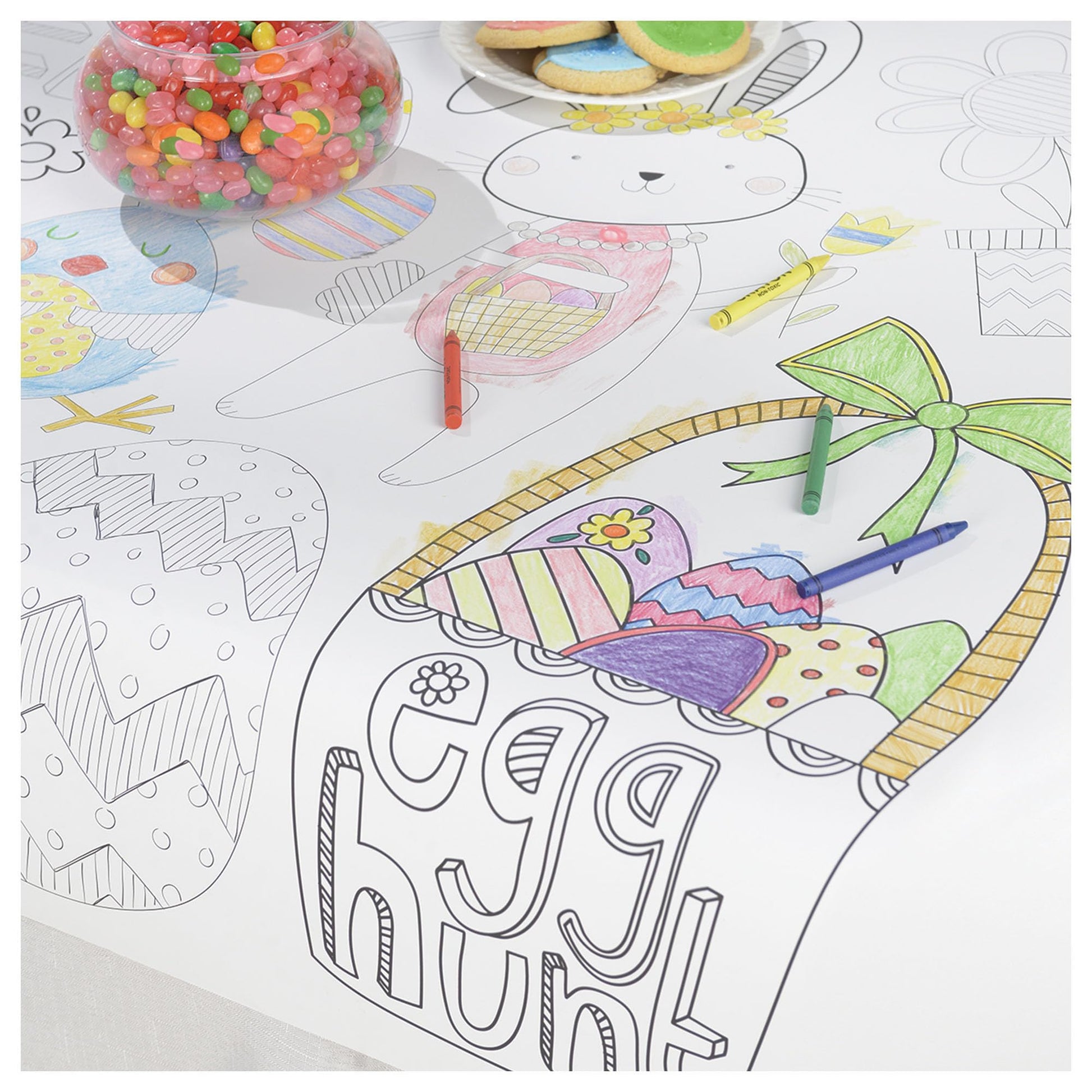 Easter Kids Coloring Paper Table Cover | 48" x 36" | 1 Pc