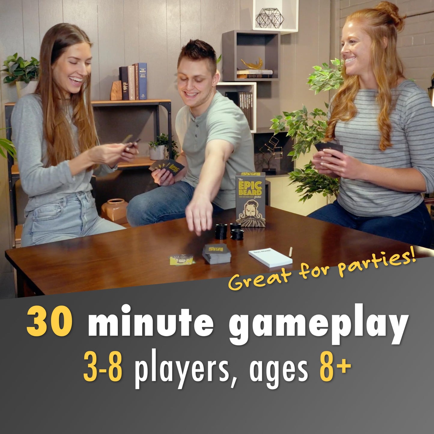 The Epic Beard Game, Hilarious Bluffing Card Game for Fun Party Game Nights, 3-8 Players Ages 8+
