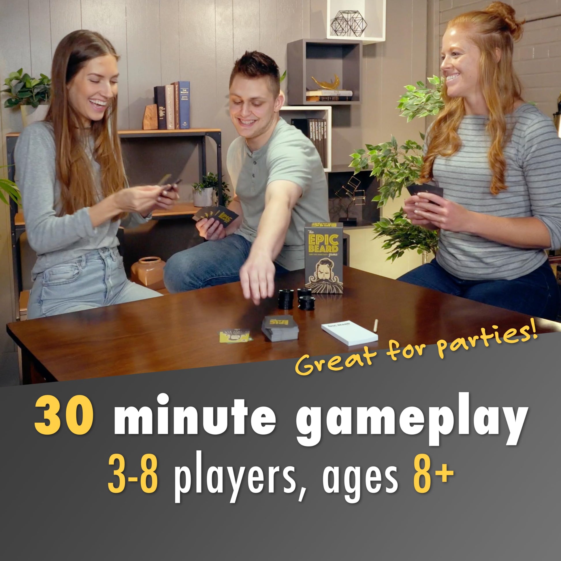 The Epic Beard Game, Hilarious Bluffing Card Game for Fun Party Game Nights, 3-8 Players Ages 8+