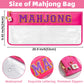 FUYAHA Clear American Mahjong Tile Bag with Keychain, Waterproof Portable Mahjong Storage Bag with Zipper & Glitter Letters, Mahjong Organizer Travel