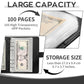 100 Pocket Currency Album - 7 × 4 inch Portable Banknotes Holder with Artificial Leather Cover Money Sleeves Storage Book for Bills Documents Tickets