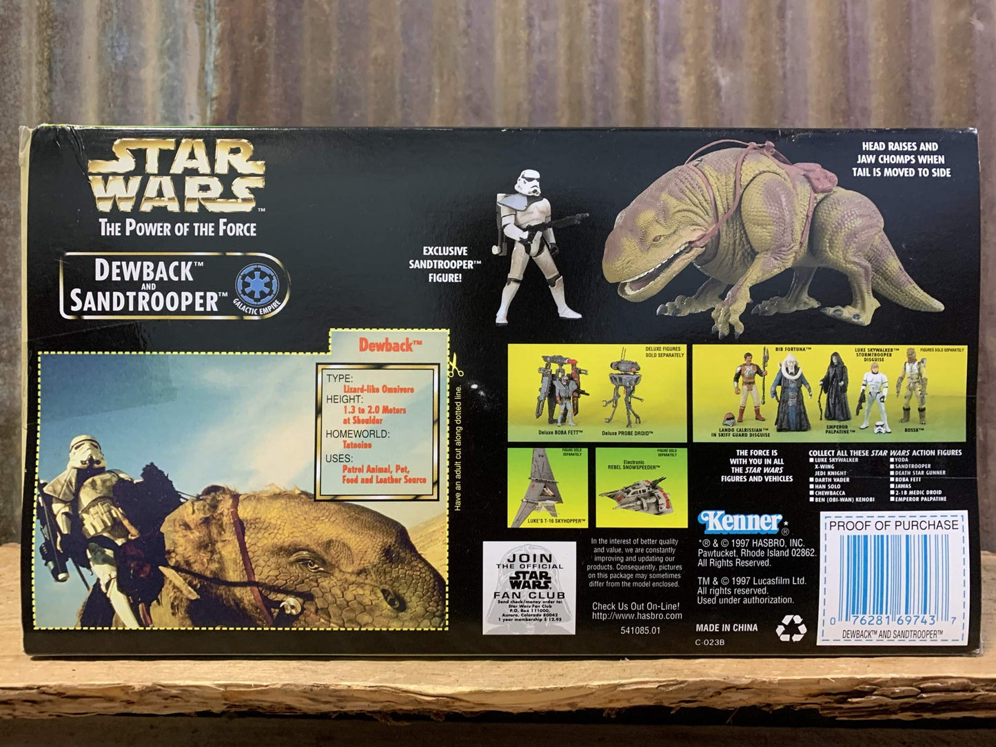 Star Wars 1997 The Power of the Force Action Figures Playset - Dewback and Exclusive Sandtrooper Figure with Battle Lance, Blaster Rifle and Backpack