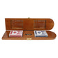 Pacific Shore Games Wooden Cribbage Board Game Set, Walnut Stained Continuous 3 Track for 2-3 Players, Card Storage