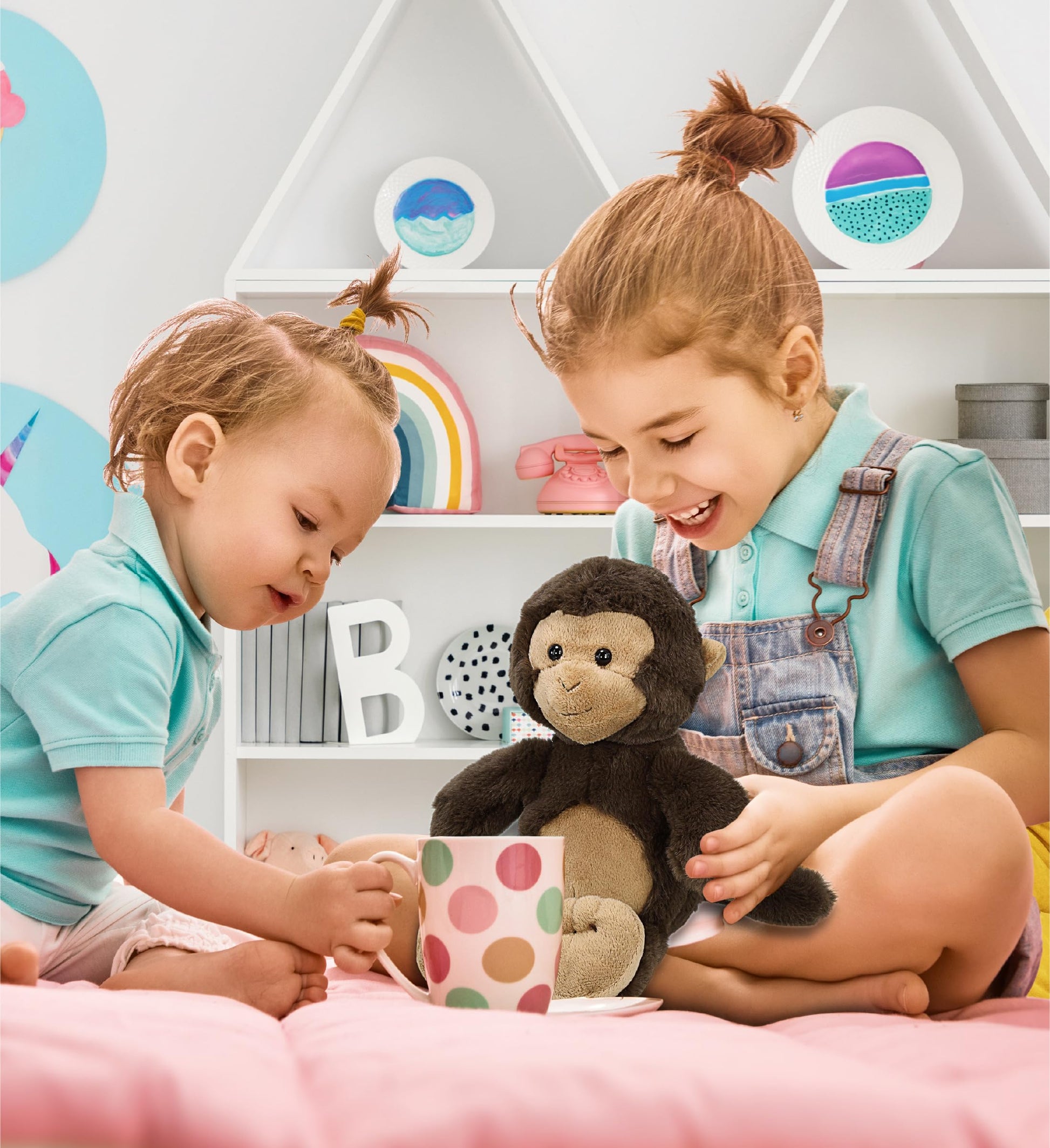 DolliBu Monkey Plush - Super Soft Stuffed Animal, Cute Brown Wildlife Plush, Adorable Fluffy Stuffed Toy for Boys and Girls, Stuffed Zoo Animal Gift
