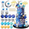 Space Cake Toppers Outer Space Cake Decorations with Balls Stars Astronauts Figurines Planets for Outer Space Theme Birthday