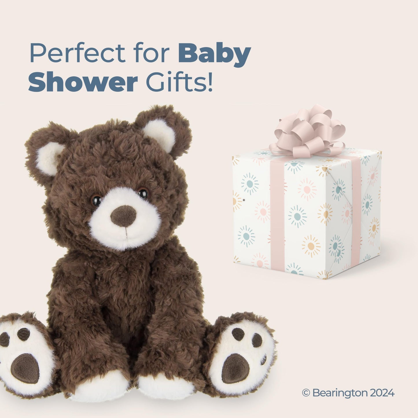 Bearington Clancy Teddy Bear Stuffed Animal 10.5" - Soft and Cuddly Stuffed Bear Plush with Weighted Bean Bag Bottom - Adorable Soft Teddy Bears Gift