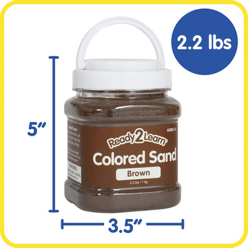 READY 2 LEARN Colored Sand - Brown - 2.2 lbs - Play Sand for Kids - Perfect for Arts and Crafts, Sensory Bins, Wedding Decorations and Vase Filler