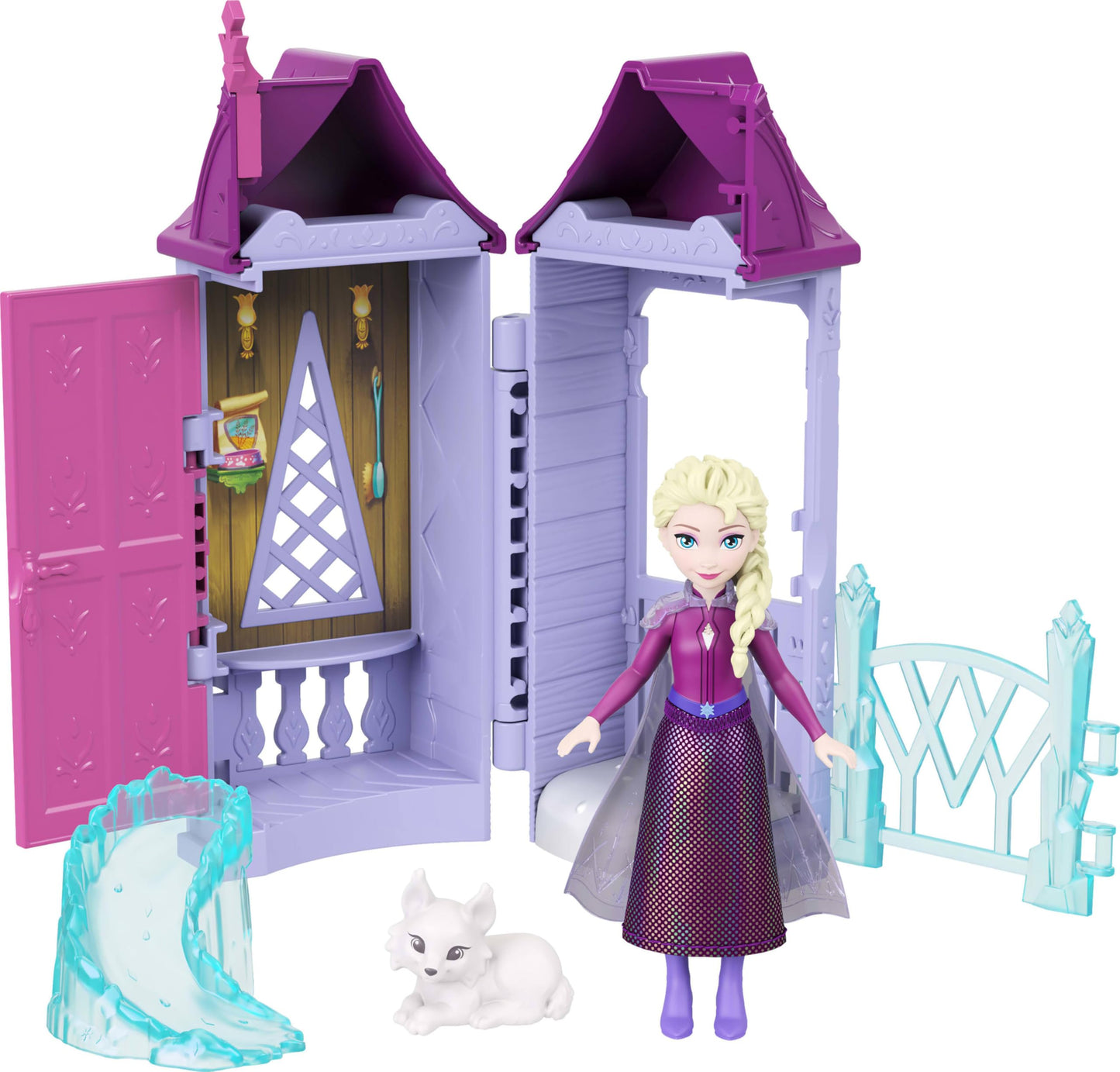 Mattel Disney Frozen Anna or Elsa Playset with 5 Surprises Including Small Doll, Tower & 3-4 Arendelle Village Accessories (Characters May Vary)