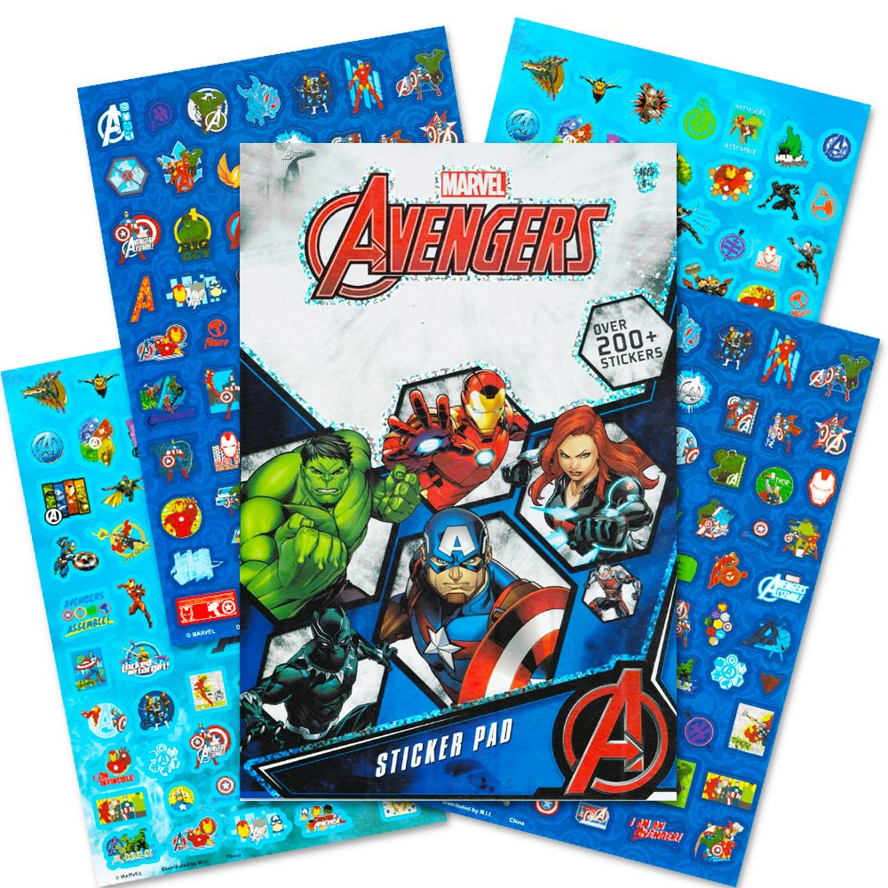 Marvel Avengers Sticker Pads for Boys Kids ~ 2 Pack Giant Avengers Create a Scene Sticker Book with Over 1000 Stickers Plus Bonus Avengers Stickers