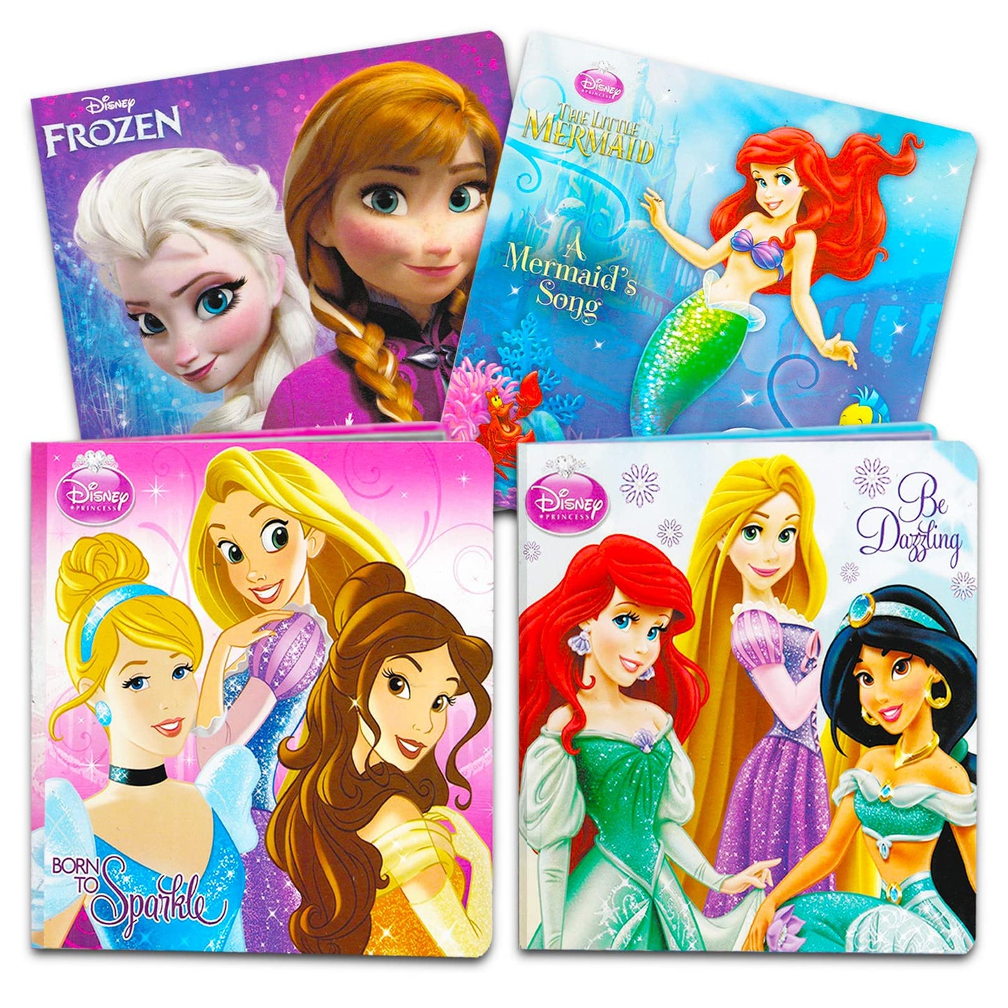 Bendon Disney Frozen Princess Board Book Set Storybook Set Featuring Anna, Elsa, Belle, Ariel, Cinderella, and More