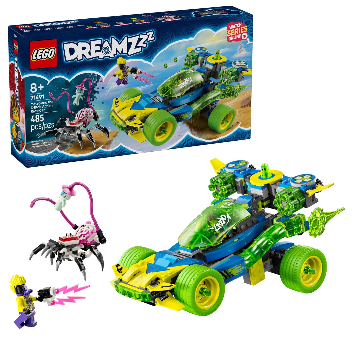LEGO DREAMZzz Mateo and The Z-Blob Action Race Car Toy - Building Set for Kids, Boys and Girls, Ages 8+ - Fantasy Toy Car for Pretend Play - Gift Idea