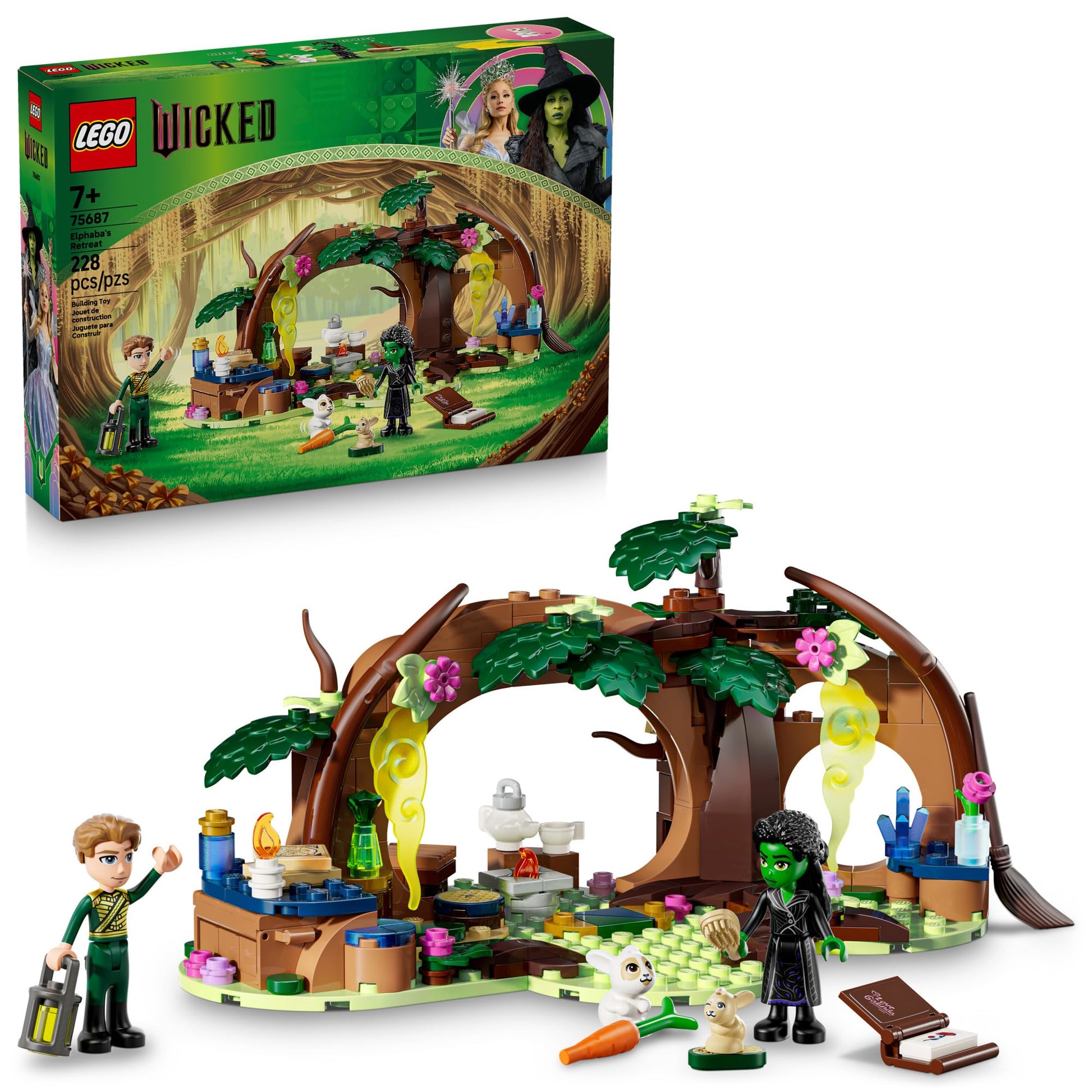 LEGO Wicked Elphaba’s Retreat Building Toy - Elphaba & Fiyero Toy Figures and Playset with Forest Friends - Pretend Play Building Blocks for Kids