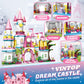 Castle STEM Building Toys for Girls Ages 6 7 8 9 10 11 12 Years Old, VINTOP Building Sets for Girl Boys, 1000PCS Pink Princess Castle Carriage