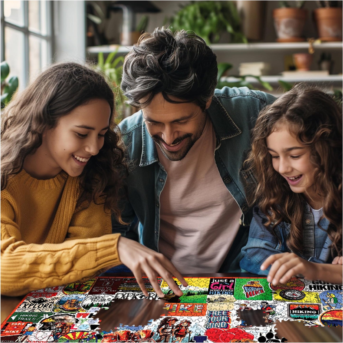 White Mountain 1000 Piece Jigsaw Puzzle Outdoor Nature Collage Puzzles with Large Pieces Gift for Adults and Family 24"x30" - I Love Hiking