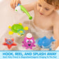 JOYIN Bath Fishing Toy Set for Toddlers - Magnetic Toy with Fishing Rod, Spinning Octopus and Starfish, Wind-up Shark and Turtle - Sensory Development