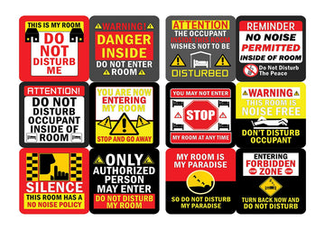 Creanoso Do Not Disturb My Room Stickers (12 des. x 2pcs ea.)