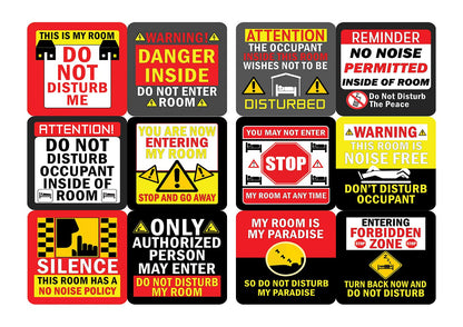 Creanoso Do Not Disturb My Room Stickers (12 des. x 2pcs ea.)