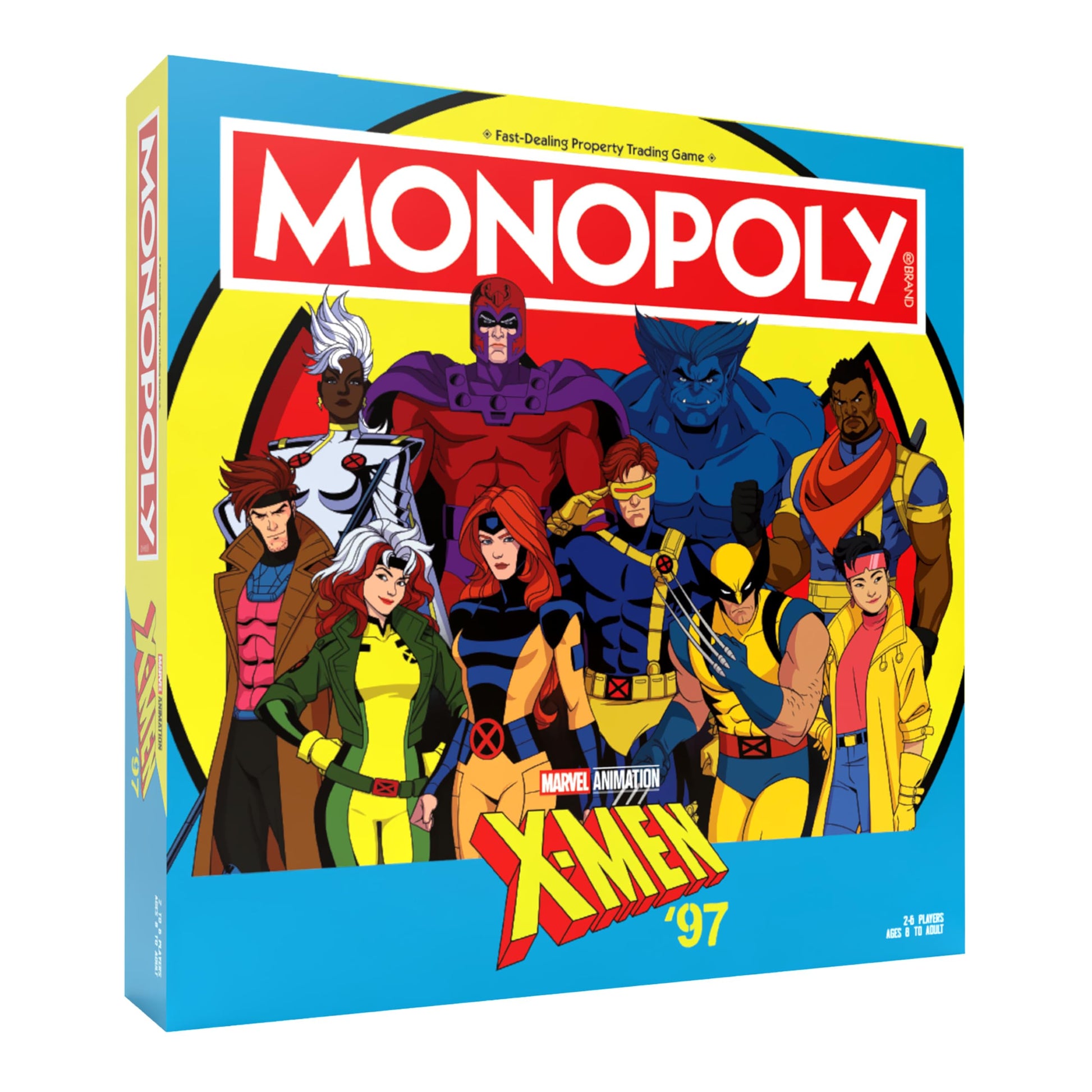 Monopoly: X-Men '97 Edition Board Game, Buy, Sell, Trade Iconic Mutants Like Wolverine, Magneto, Rogue & More, Featuring 6 Custom X-Men Themed Tokens