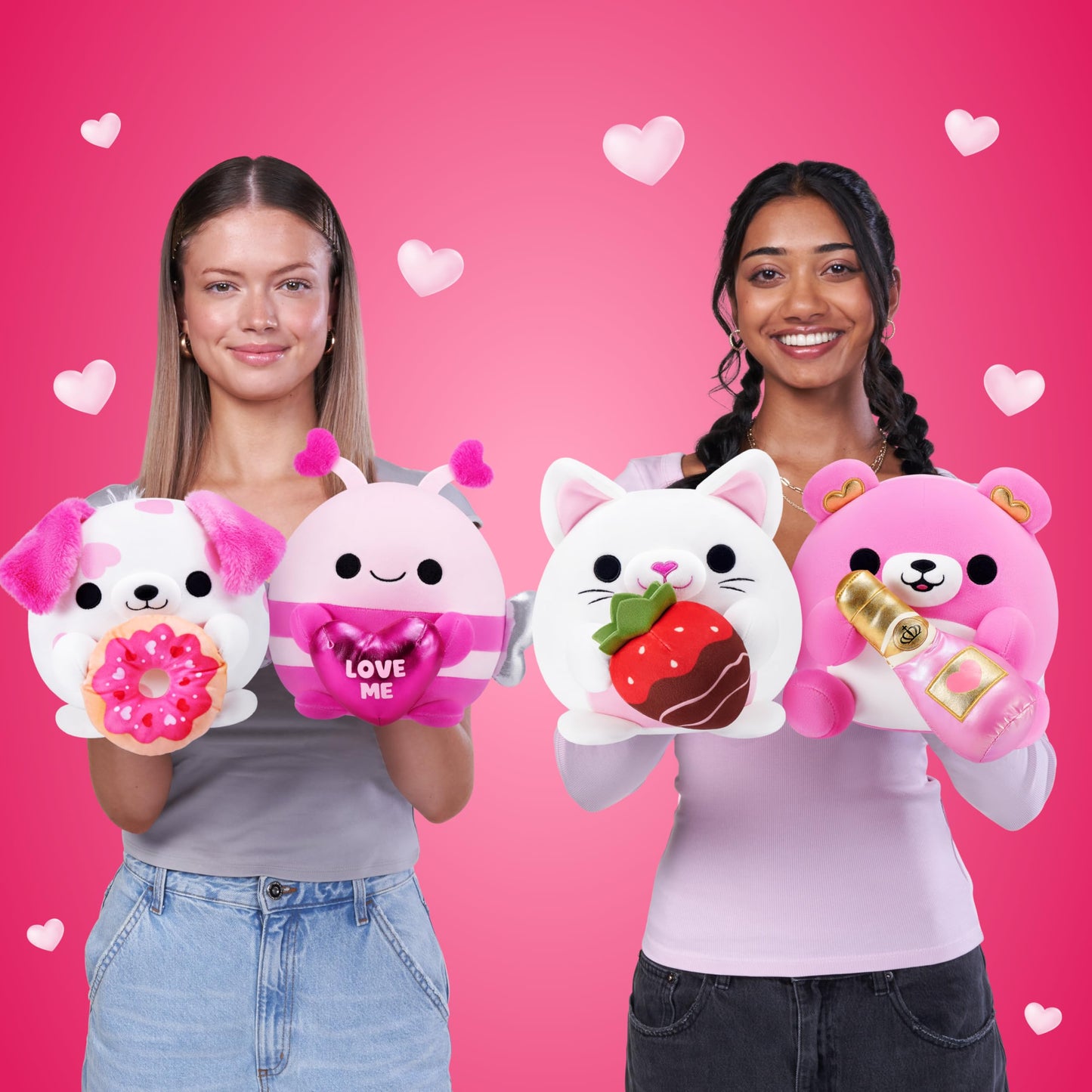 Snackles Valentine’s Edition 8-Inch Plush Toy (Dalmatian with Donut) by ZURU - Ultra-Soft Stuffed Animal with Valentine’s Snack Accessory, Collectible