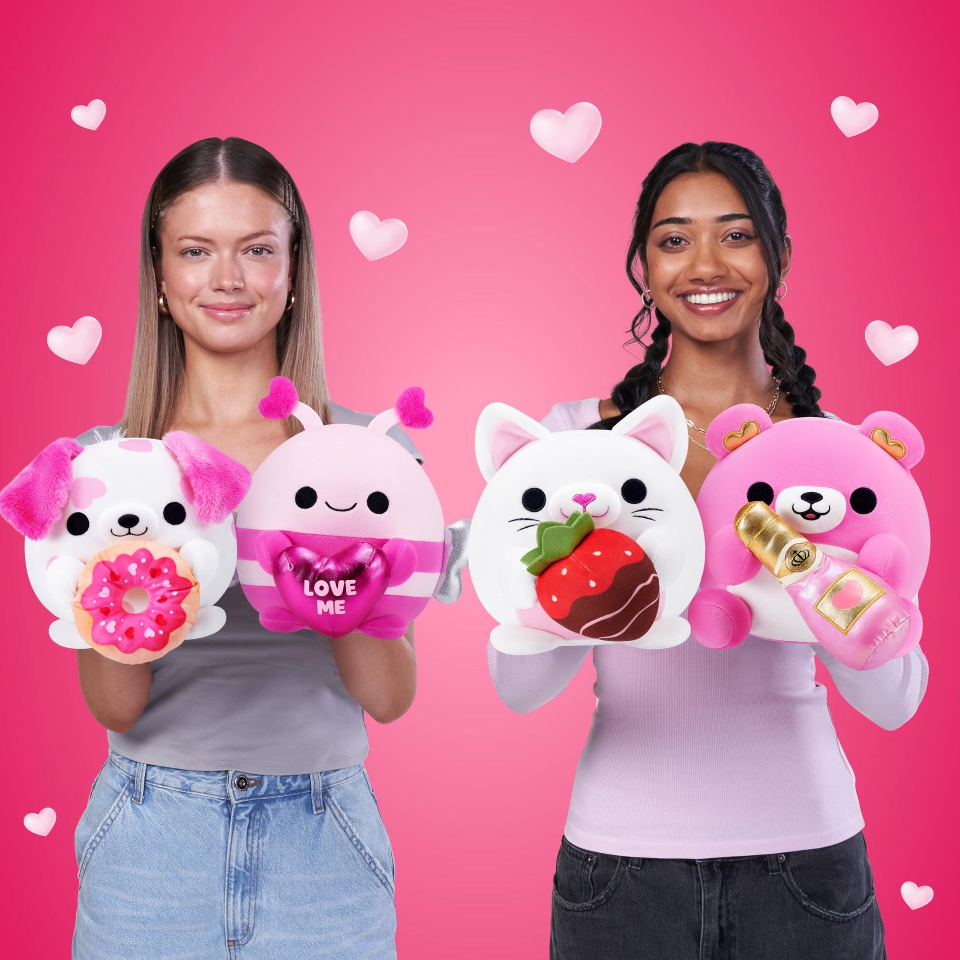 Snackles Valentine’s Edition 8-Inch Plush Toy (Dalmatian with Donut) by ZURU - Ultra-Soft Stuffed Animal with Valentine’s Snack Accessory, Collectible