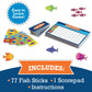 Peaceable Kingdom Fish Stix Award-Winning Strategy Board Game for Kids Ages 6+ Color & Pattern Matching Family Game Night Cooperative Game 2-4 Players