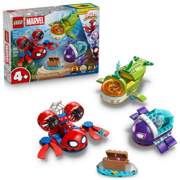 LEGO Marvel Spidey and His Amazing Friends Spidey: Underwater Vehicles Building Toy for Kids - Super Hero Pretend Play Set for Preschool Boys & Girls