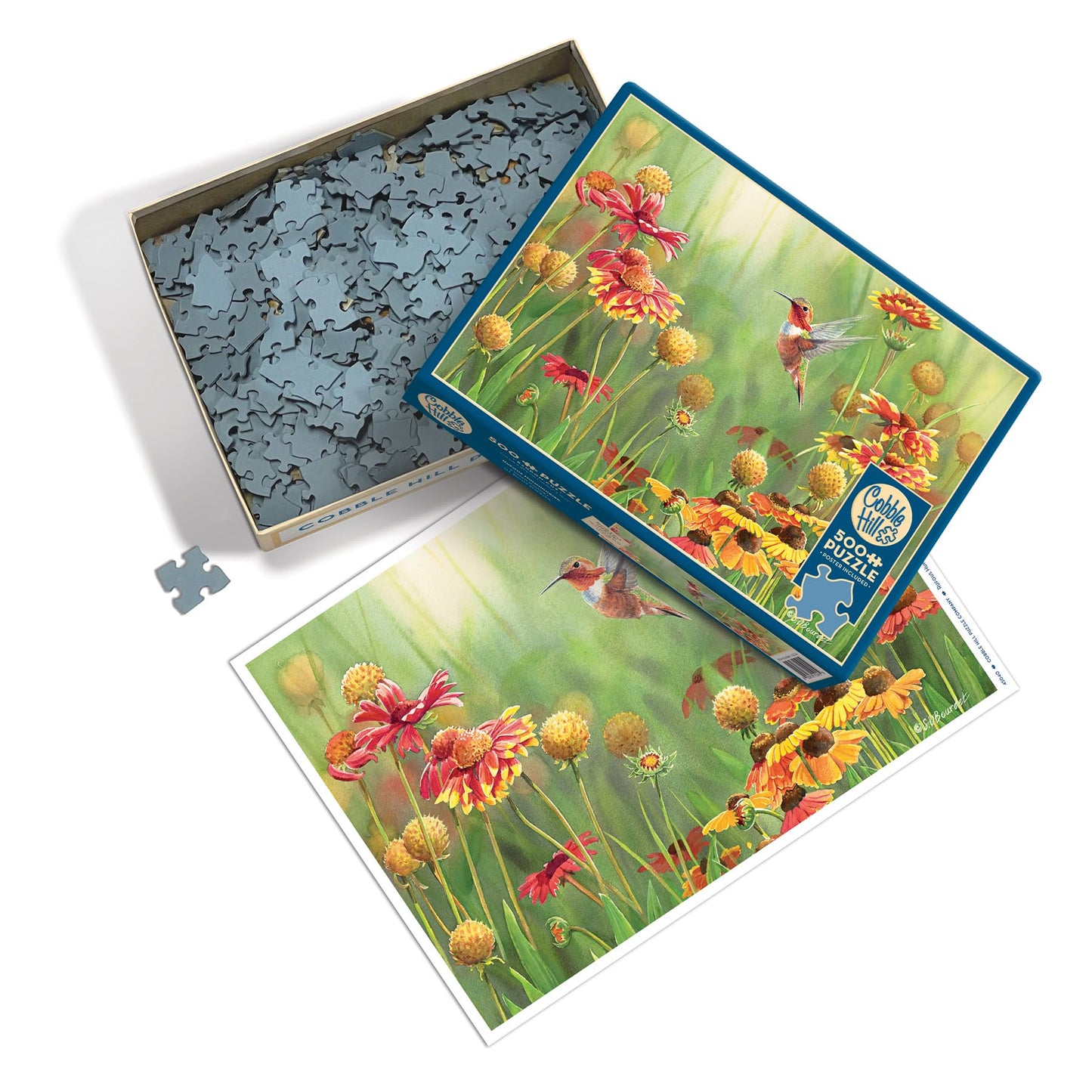 Cobble Hill 500 Piece Puzzle - Rufous Hummingbird - Sample Poster Included