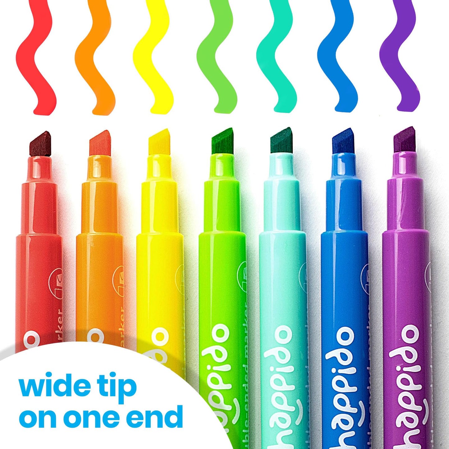 International Arrivals Double Sided Marker Sets for Kids Happido, Set of 36 Water Based Non Toxic Markers with Case, Great School Supplies, Art
