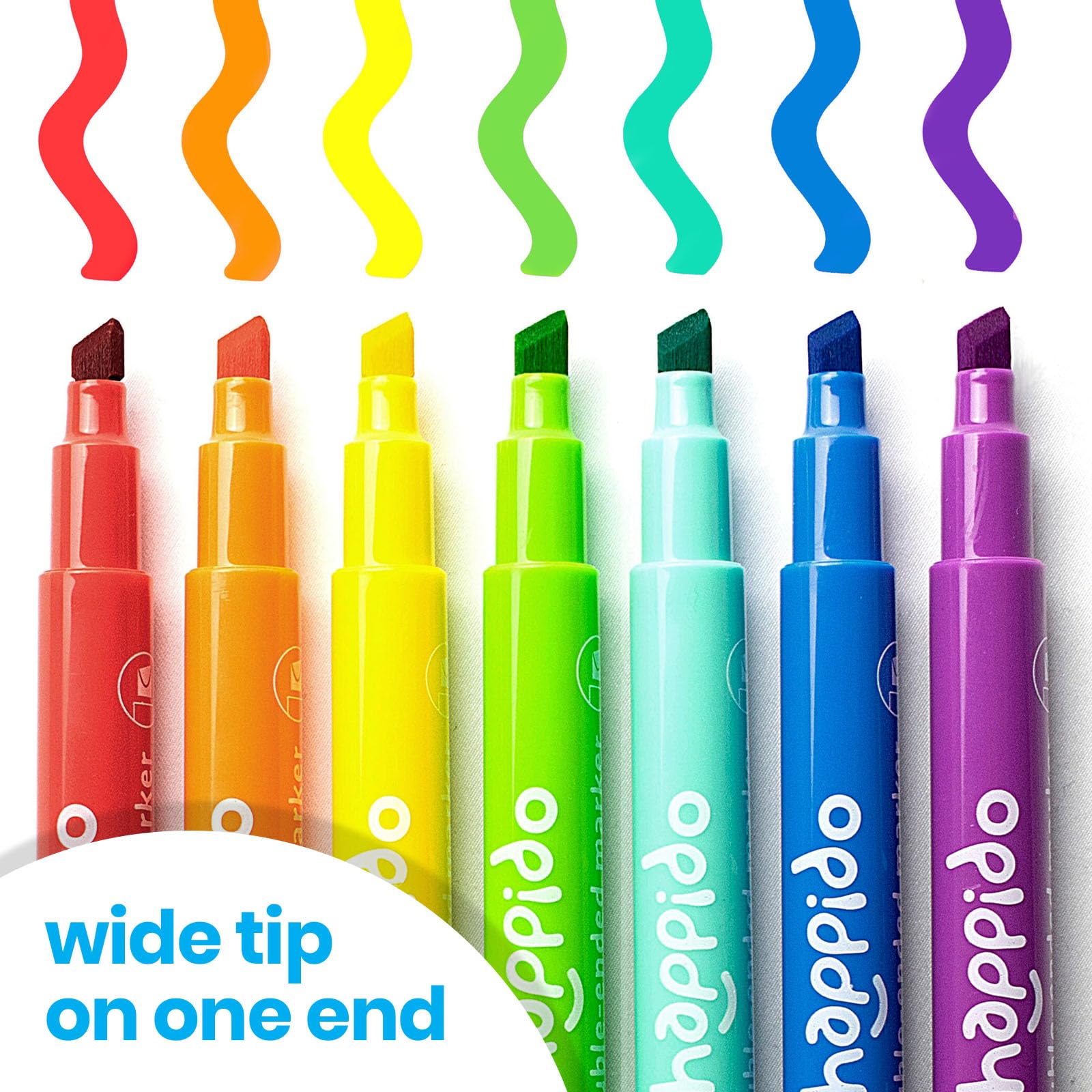 International Arrivals Double Sided Marker Sets for Kids Happido, Set of 36 Water Based Non Toxic Markers with Case, Great School Supplies, Art