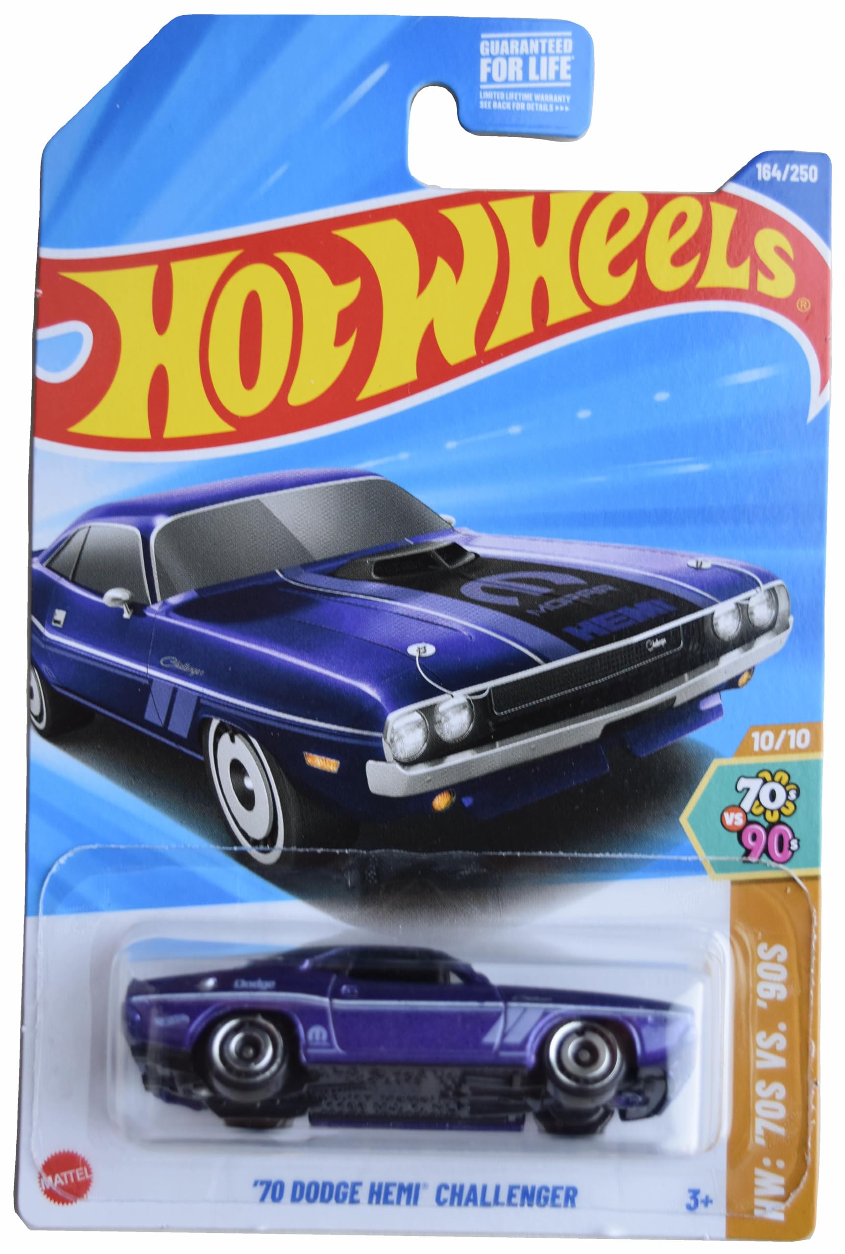 Hot Wheels '70 Dodge Hemi Challenger, HW '70s vs '90s 10/10 [Purple] 164/250