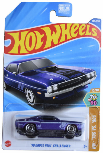 Hot Wheels '70 Dodge Hemi Challenger, HW '70s vs '90s 10/10 [Purple] 164/250